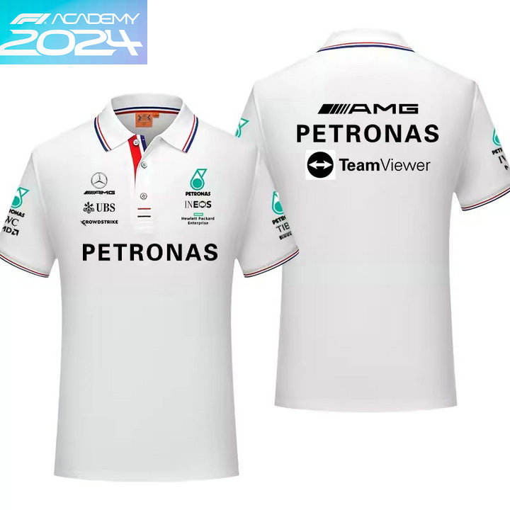 2024 Polo Mercedes-AMG Petronas Col Contrasté Manche Courte Coton Homme